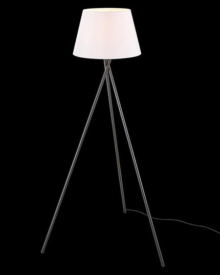 Globe Electric 67519 Allen 59" Floor Lamp, Matte Black, White Linen Shade, On Off Switch on Socket - LeafyLoom