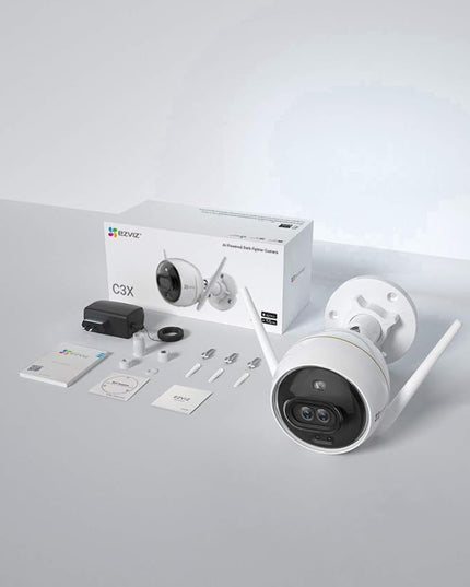 EZVIZ Outdoor Security Camera Dual Lens 1080P, Excellent Color Night Vision, Active Light & Siren Alarm with PIR Motion Detection, Weather Proof, Two-way Talk, the First Dual Lens Security Camera(C3X) EZVIZ