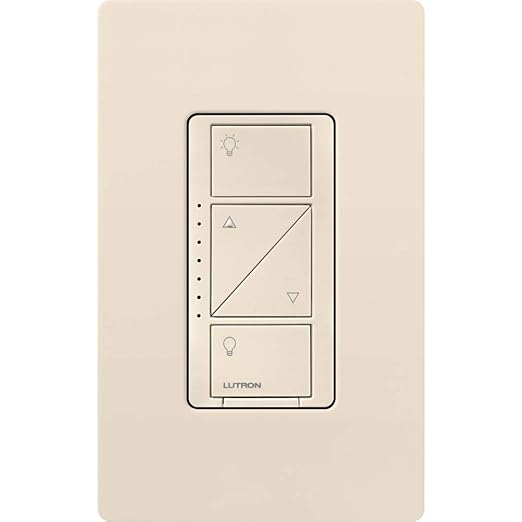 Lutron Caseta Original Smart Dimmer Switch (Lutron Smart Hub Required), for LED Lights, 150 Watt, Single-Pole/3-Way, No Neutral Required, PD-6WCL-LA 4-PACK, Light Almond, 4 Pack Lutron