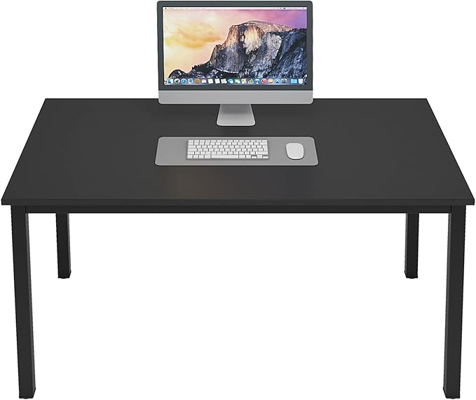 sogesfurniture 47.2 inches Office Desk Computer Desk Gaming Desk Computer Table Sturdy Writing Workstation for Home Office, Black - LeafyLoom