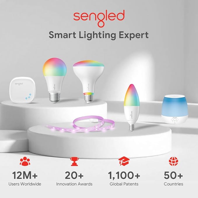 Sengled Zigbee Smart Light Bulbs, Smart Hub Required, Works with SmartThings and Echo with Built-in Hub, Voice Control with Alexa and Google Home, Color Changing 60W Eqv. A19 Alexa Light Bulb, 2 Pack Sengled