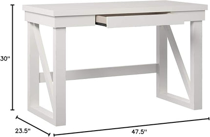 Ameriwood Home Crestwood, White Computer Desk, - LeafyLoom