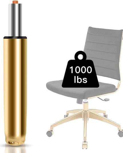 Adjustable Height Gas Lift Cylinder for Office Chairs, Universal Size, Heavy Duty, Gold - LeafyLoom