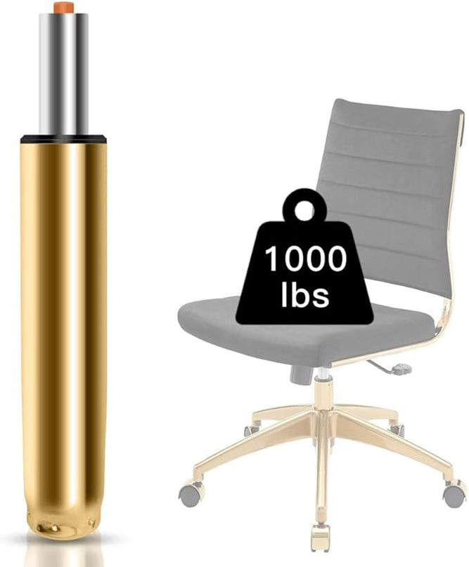 Adjustable Height Gas Lift Cylinder for Office Chairs, Universal Size, Heavy Duty, Gold - LeafyLoom