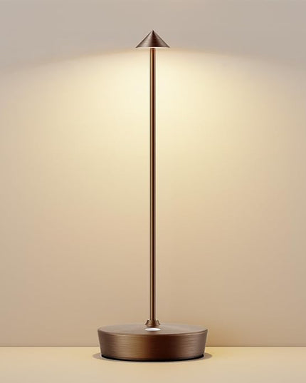 Cordless Rechargeable Table Lamp-6000mAh Outdoor Waterproof Battery Operated Table Light-LED Touch Dimmable Desk Lamps-Patio Dining Restaurant Home Living Room Brown - LeafyLoom