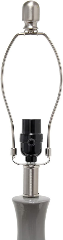 Elegant Designs LT3312-GRY Ceramic Genie Tear Drop Shaped Glossy Table Lamp, Gray - LeafyLoom