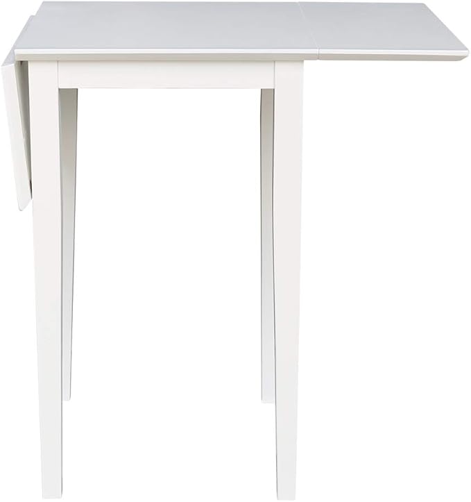 International Concepts Small Dropleaf Dining Table, White - LeafyLoom