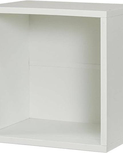 Magic DIY Cube Storage Organizer -Cube Storage Shelf -Wood Storage Cubes -Stackable Cubes Perfect for Books Clothes Toy(Pure White-Washed, General Cube) - LeafyLoom