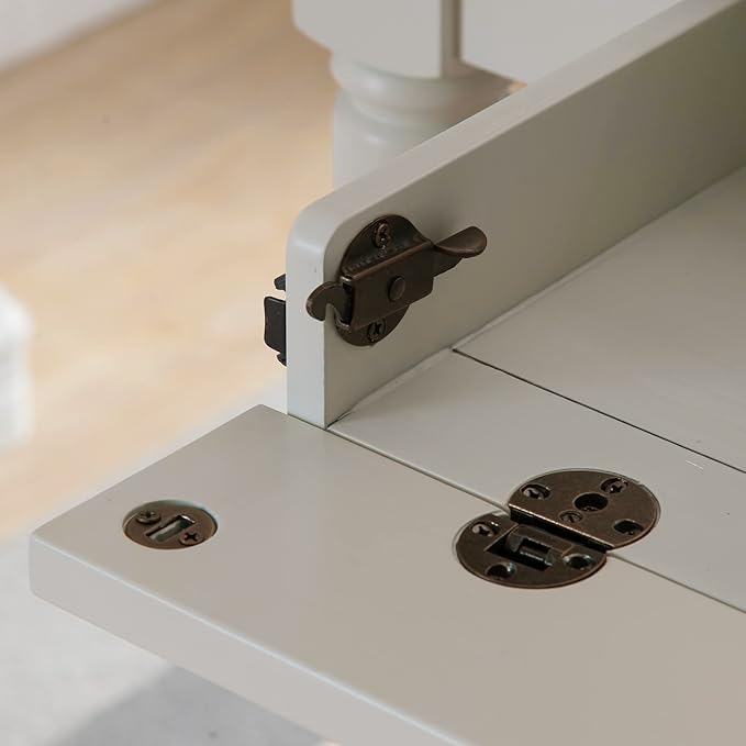 Leick Home Cottage White Turned leg Laptop Desk with Center Drawer, White - LeafyLoom