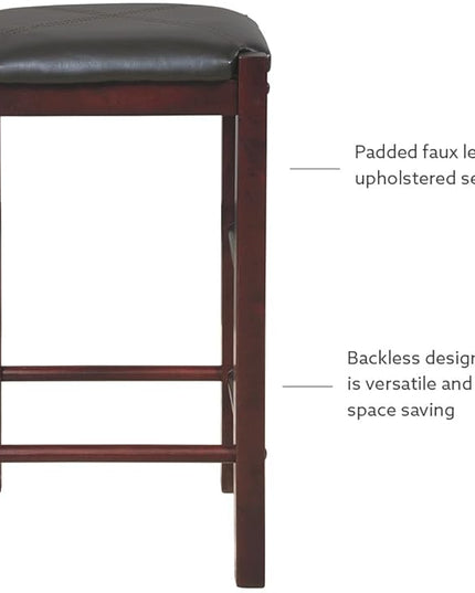 Linon Brown 3-Piece Table Faux Marble Tavern Set, 42" w x 22.25" d x 36" h - LeafyLoom