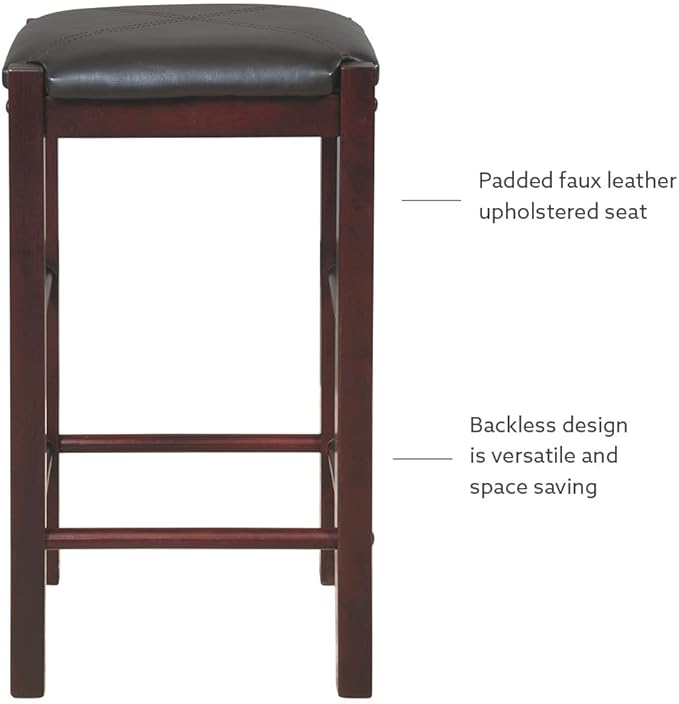 Linon Brown 3-Piece Table Faux Marble Tavern Set, 42" w x 22.25" d x 36" h - LeafyLoom