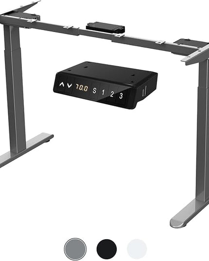 AIMEZ0 Dual Motor Electric Sit Stand Desk Standing Desk Frame Adjustable Height 27.4-45.6 inches DIY Motorized Computer Desk for Home and Office Gray (Frame Only) - LeafyLoom