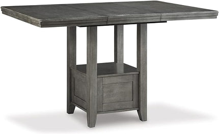 Signature Design by Ashley Hallanden Modern Farmhouse Counter Height Dining Room Extension Table, Dark Gray - LeafyLoom