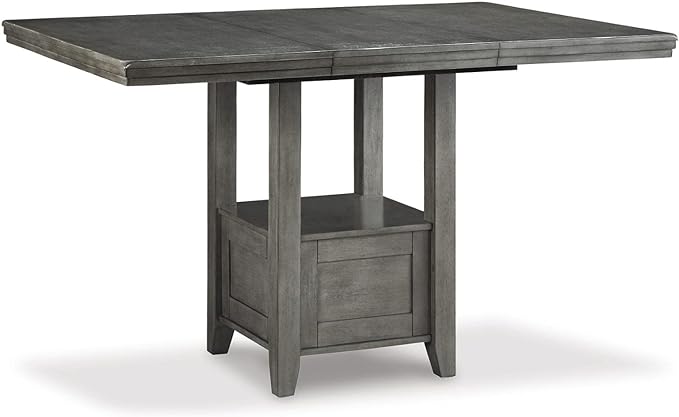 Signature Design by Ashley Hallanden Modern Farmhouse Counter Height Dining Room Extension Table, Dark Gray - LeafyLoom