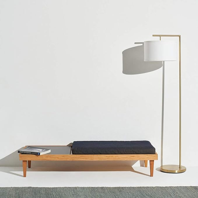 Brightech Montage Modern Floor lamp, LED Floor Lamp for Living Rooms & Offices - Tall Standing Lamp for Bedroom Reading - Corner Pole Lamp for Contemporary Home Decor - Gold, Antique Brass - LeafyLoom