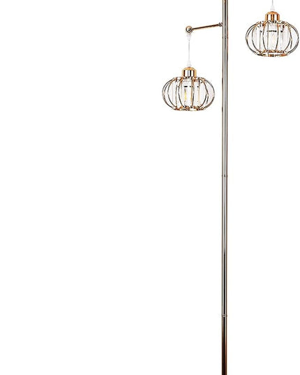 Hsyile KU300259 Industrial Style Crystal Tree Floor Lamp for Living Room,Bedroom,Office,Golden Floor Light,3 Lights - LeafyLoom