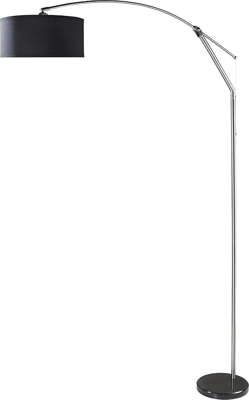 NicBex Floor Lamp,Modern Home Decor Adjustable Arm Floor Lamp with Black Fabric Drum Shade,Standing Lamp Tall Lamp,Floor Lamps for Living Room,Bedroom and Office,Reading Light,Easy Assembly,Black - LeafyLoom
