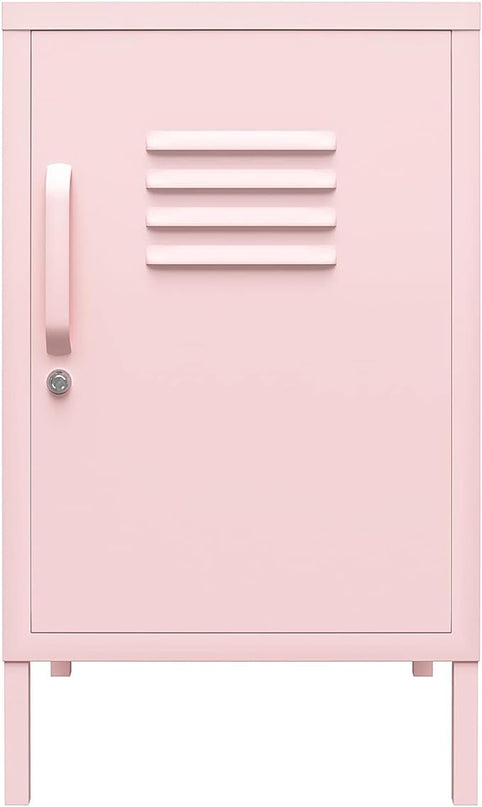 Novogratz Cache Metal Locker End Table, Bashful Pink - LeafyLoom