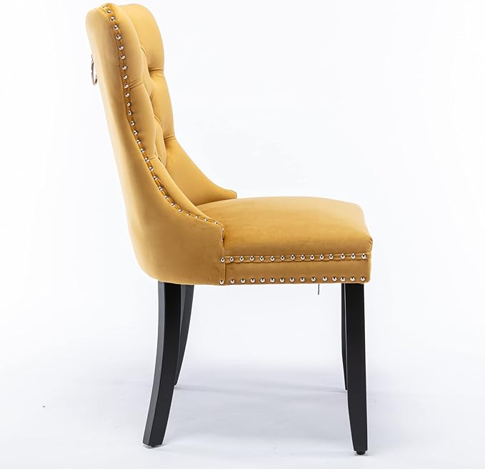 NicBex Haerin-SD-00095-LWJ Dining Chairs, 25.5"x19.7"x37.4", Gold - LeafyLoom
