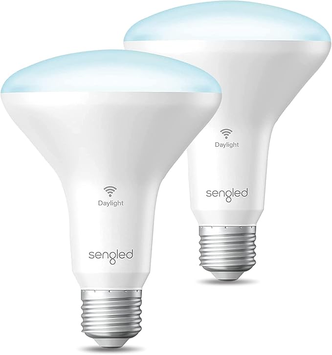Sengled BR30 Smart Light Bulb, Updated FFS WiFi Led Flood Light Bulbs, Smart Bulbs That Works with Alexa, Google Assistant, E26 Daylight,60W Equivalent, 650LM, 2.4GHz WiFi Only, No Hub Required, 2Pack Sengled