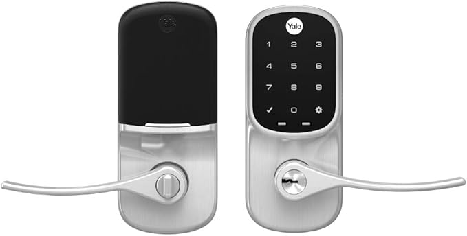 Yale Assure Lever Entry Door Lock with Wi-Fi Connected Touchscreen, Satin Nickel Smart Keypad Door Lock with Handle, Back-Up Key, and Z-Wave Compatibility, YRL226-ZW2-619 Yale
