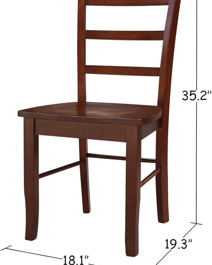 International Concepts Madrid Ladder Back Chair, Espresso - LeafyLoom