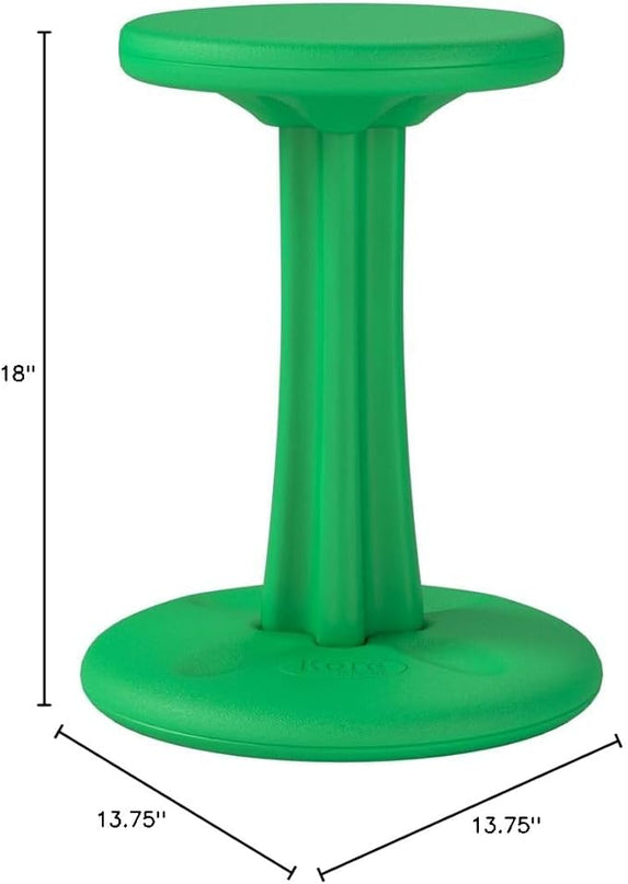 Kore Kids Pre-Teen Wobble Chair - Flexible Seating Stool for Classroom, Home & School, ADD/ADHD - Made in The USA - Age 10-11, Grade 5-6, Green (18.7in) - LeafyLoom