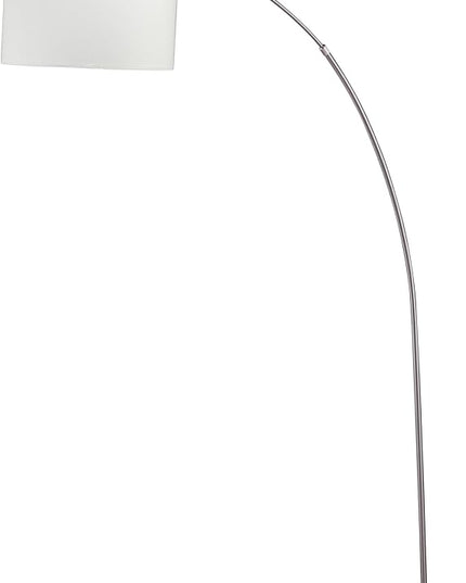 NicBex Floor Lamp,Modern Home Decor Arc Floor Lamp with Hanging White Fabric Drum Shade and Marble Base,Standing Lamp Tall Lamp,Floor Lamps for Living Room,Bedroom and Office,Reading Light,Silver - LeafyLoom
