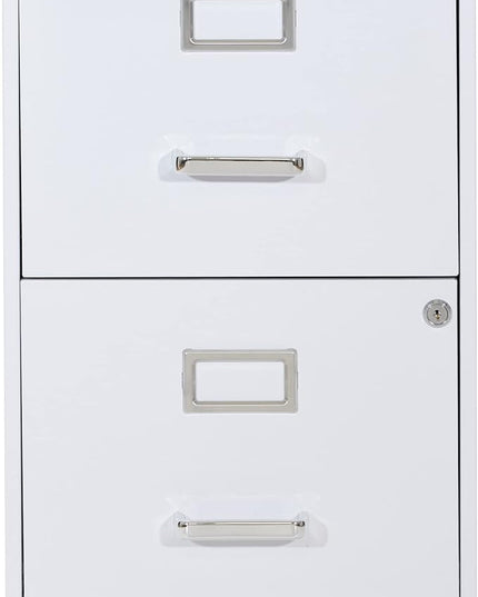OSP Home Furnishings 2 Drawer Mobile Locking Metal File Cabinet, White - LeafyLoom