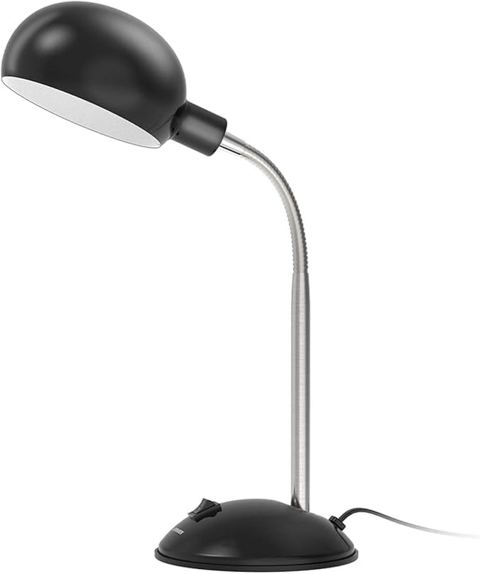 LEPOWER Metal Desk Lamp, Flexible Goose Neck Table Lamp, Eye-Caring Study Desk Lamp with E12 Lamp Base, Adjustable Desk Lamp for Living Room, Bedroom, Study Room and Home Office (Black) - LeafyLoom