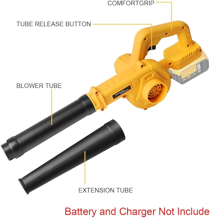 Cordless Leaf Blower for Dewalt 20V Battery Compact Air Blower for Lawn Care Leaf Blowing,Car,Corner Dust Clearing(Tool Only,No Battery) - LeafyLoom