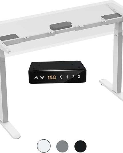AIMEZ0 Dual Motor Sit Stand Desk Adjustable Electric Standing Desk Frame with LCD Touch Screen Adjustable Height 27.4-45.6 inches for Home & Office Table (Frame Only) White - LeafyLoom
