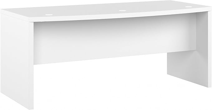 Bush Business Furniture Echo Bow Front Desk, 72W, Pure White - LeafyLoom