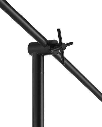 Globe Electric 67525 Avellino 66" Floor Lamp, Matte Black, White Linen Shade, Stepless Rotary Dimmer Switch on Socket - LeafyLoom