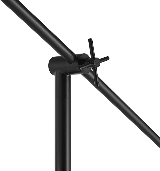 Globe Electric 67525 Avellino 66" Floor Lamp, Matte Black, White Linen Shade, Stepless Rotary Dimmer Switch on Socket - LeafyLoom