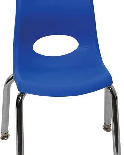 Angeles H, Blue with Chrome Legs, 4 Pack MyPosture Children's Chair, 10-inch - LeafyLoom