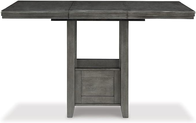 Signature Design by Ashley Hallanden Modern Farmhouse Counter Height Dining Room Extension Table, Dark Gray - LeafyLoom