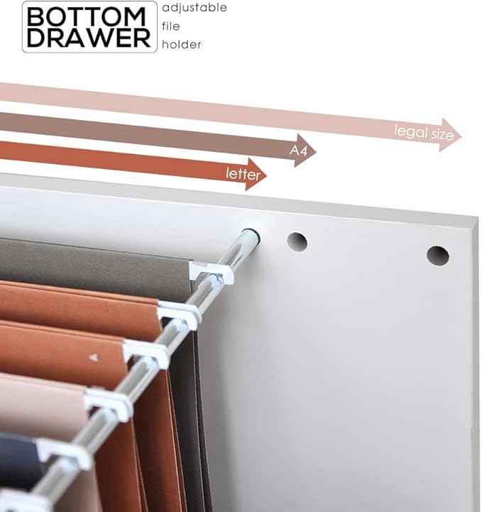 3 Drawers Storage Cabinet, Wooden Mobile Filing Cabinet for Mini Printer Stand, with Lockable Casters, for Home Office (3-Drawers, White) - LeafyLoom