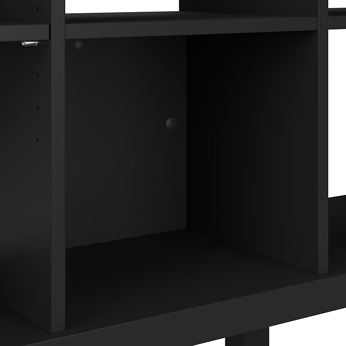 Bush Furniture Broadview 6 Cube Organizer in Classic Black | Storage for Home Office Workspace - LeafyLoom