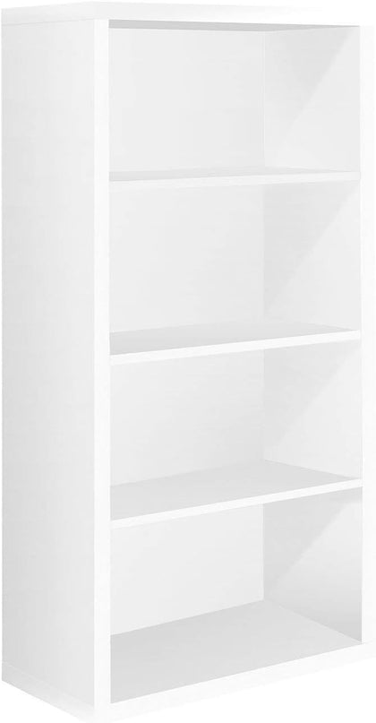 Monarch Specialties 7059 Bookshelf, Bookcase, Etagere, 5 Tier, H, Office, Bedroom, Laminate, White, Contemporary, Modern Bookcase-48 H Adjustable Shelves, 48-Inch - LeafyLoom
