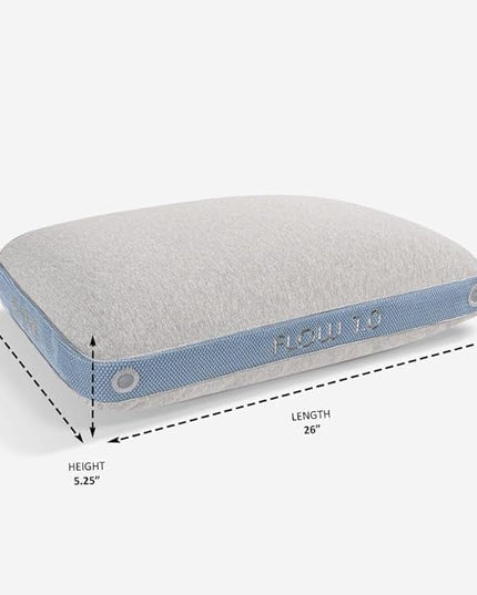 Bedgear Flow Performance Pillow - Size 1.0 - Soft Bed Pillows for All Sleep Positions - Maximum Breathability - Washable Cover- Back, Stomach, and Side Sleeper Pillow - 20" W x 26" L x 5.25" H - LeafyLoom