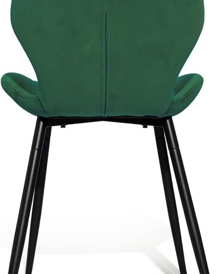 CangLong Dining Chairs Mid Century Modern Leisure Upholstered Metal Legs for Kitchen Living Room, Set of 2, Green - LeafyLoom