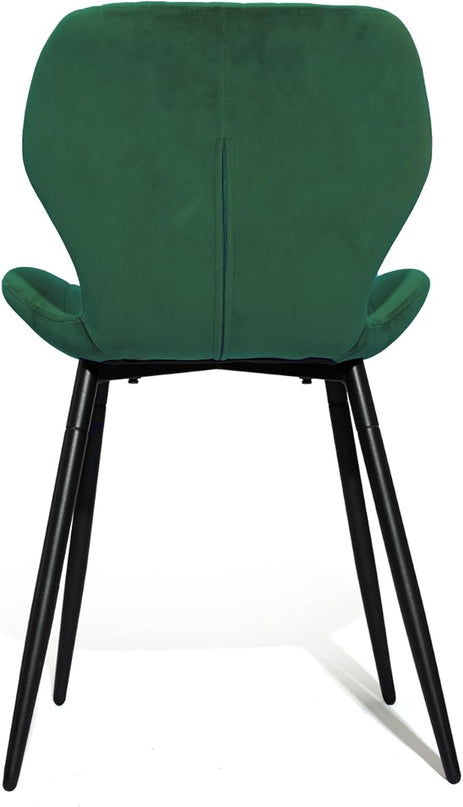 CangLong Dining Chairs Mid Century Modern Leisure Upholstered Metal Legs for Kitchen Living Room, Set of 2, Green - LeafyLoom