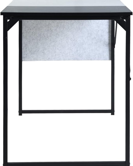 47 inch Study Storage Bag Space Saving for Home Office, Modern Simple Style PC Metal Frame Computer Desk, Writing Table, Black, White - LeafyLoom
