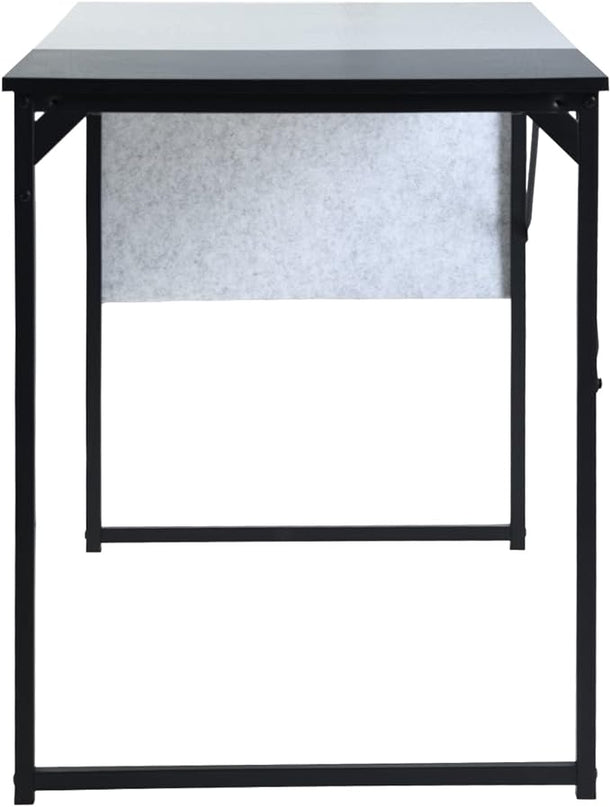 47 inch Study Storage Bag Space Saving for Home Office, Modern Simple Style PC Metal Frame Computer Desk, Writing Table, Black, White - LeafyLoom