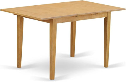 East West Furniture NOFK5-OAK-C 5 Piece Kitchen Set for 4 Includes a Rectangle Table with Butterfly Leaf and 4 Linen Fabric Dining Room Chairs, 32x54 Inch - LeafyLoom