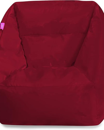 Posh Creations Structured Comfy Bean Bag Chair for Gaming, Reading, and Watching TV, Coronado Chair, Microsuede - Red - LeafyLoom