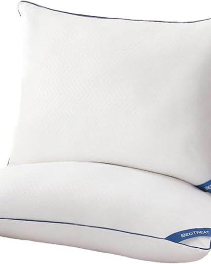 BedTreat Bed Pillows for Sleeping, Super Soft Down Alternative Pillows King Size Set of 2, Cooling Hotel Quality Pillows for Back, Stomach or Side Sleepers - LeafyLoom