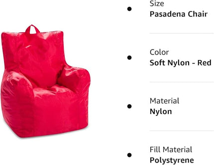 Posh Creations Bean Bag Structured Seat for Toddlers and Kids, Comfy Chair for Children, Pasadena, Red - LeafyLoom