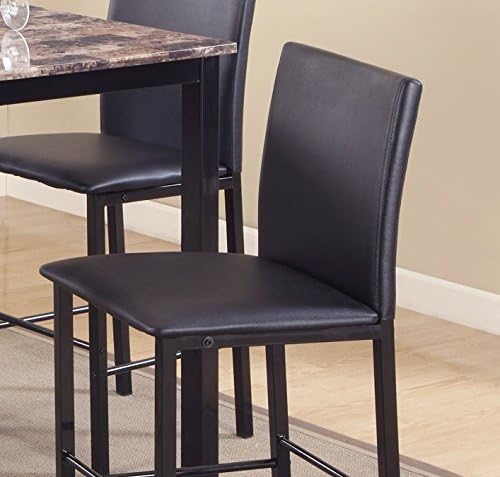 Roundhill Furniture 5 Piece Citico Counter Height Dining Set with Laminated Faux Marble Top - LeafyLoom